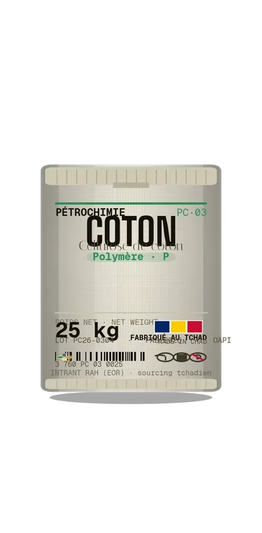 Sac d’intrant Coton — Pétrochimie EnerTchad, fabriqué au Tchad