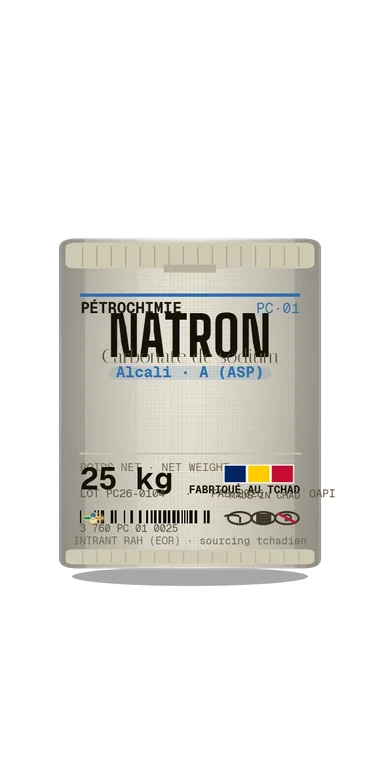 Sac d’intrant Natron — Pétrochimie EnerTchad, fabriqué au Tchad