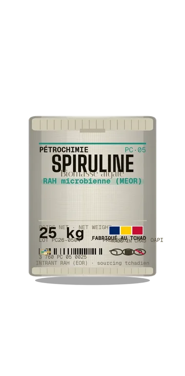 Sac d’intrant Spiruline — Pétrochimie EnerTchad, fabriqué au Tchad